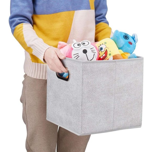 4 Thick Fabric Drawer Foldable Cubes Organizer Container with Dual Metal Handle - Picture 6 of 7